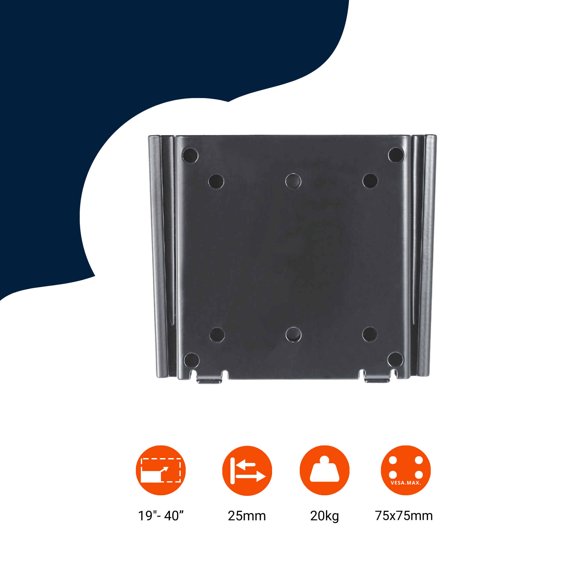 Modernsolid Wandhalterung schwarz max. VESA 75x75