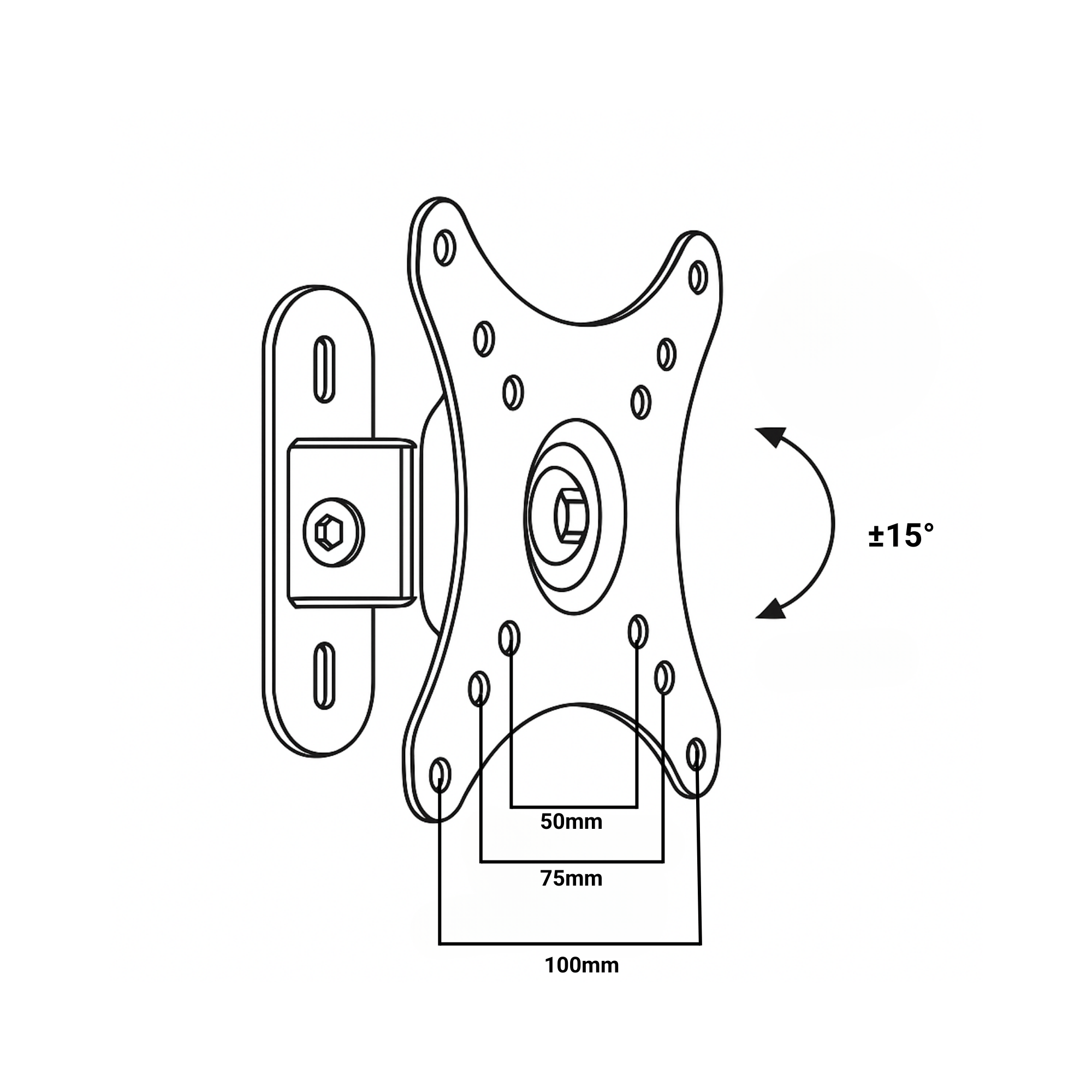 A-PEQ APS-22B Wandhalterung | 10-27 Zoll, 20 kg, neigbar