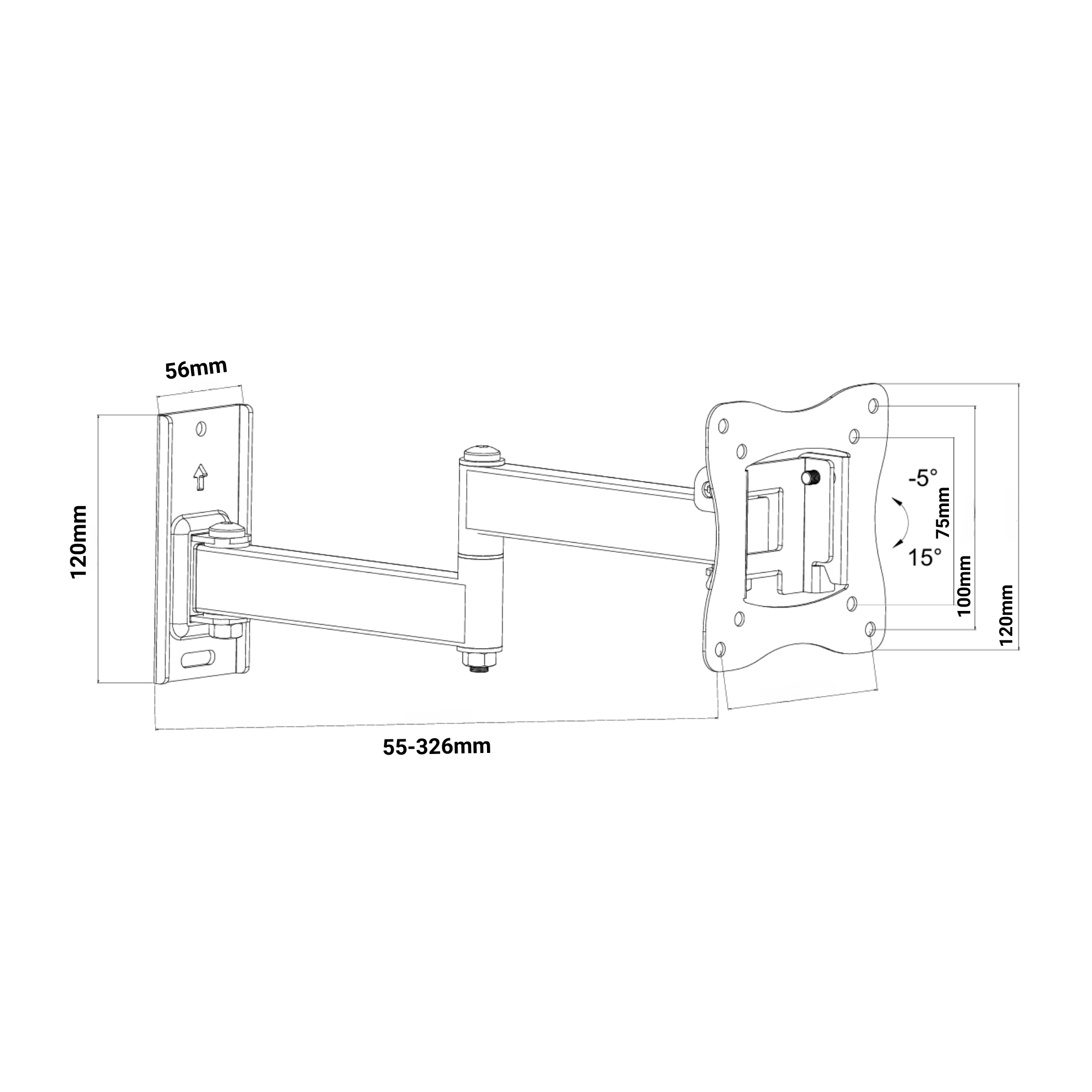A-PEQ APS-25 Wandhalterung | 15-27 Zoll, 15 kg, schwenk- & neigbar