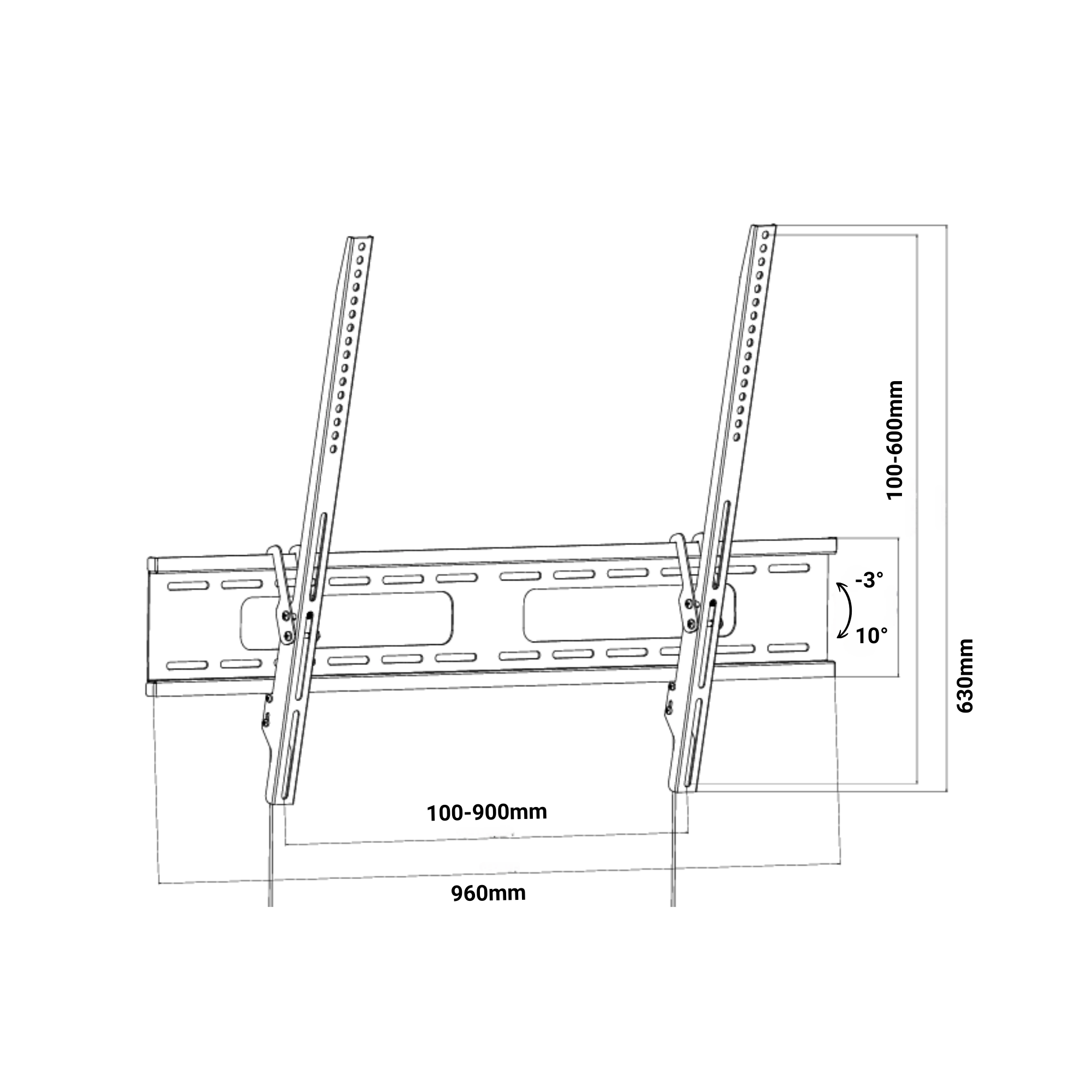 A-PEQ APXLT-50B Wandhalterung | bis 100 Zoll, VESA 900×600, neigbar