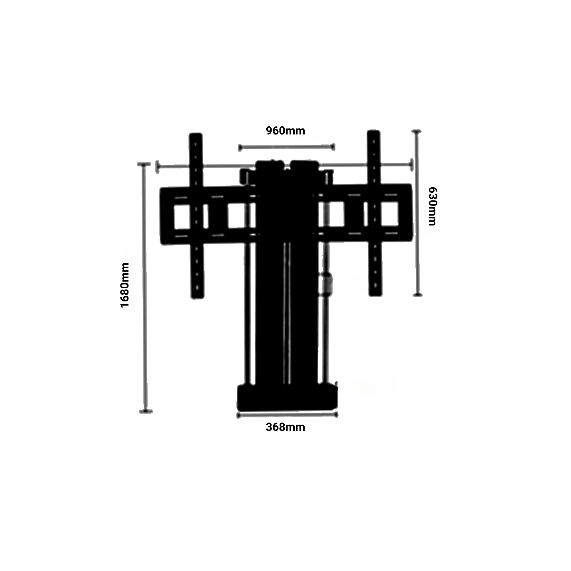 Bratek TV-Hebebühne | 32-60 Zoll, 125 kg, Höhenverstellung 950-1680 mm