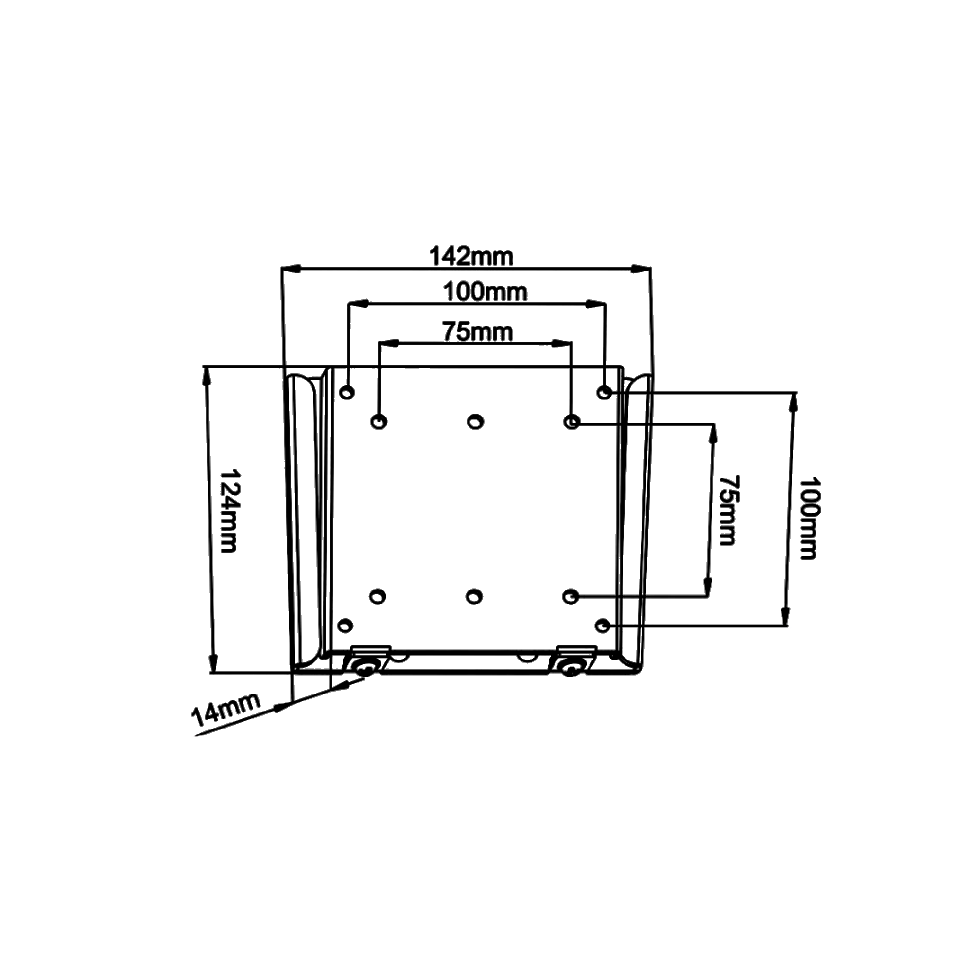 Modernsolid Wandhalterung schwarz max. VESA 75x75