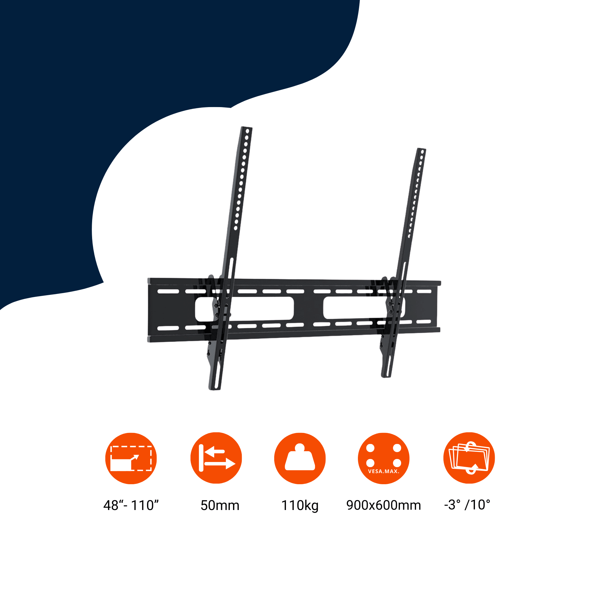 A-PEQ APXLT-50B Wandhalterung | bis 100 Zoll, VESA 900×600, neigbar