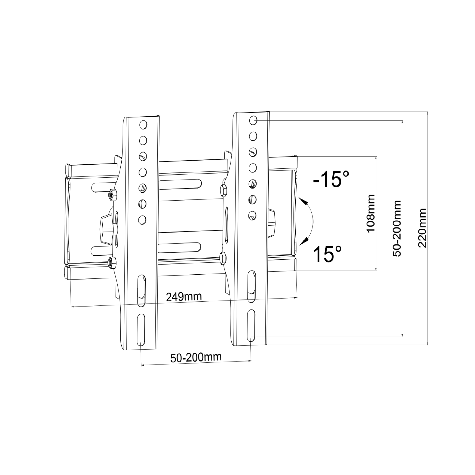 A-PEQ APS-5 Wandhalterung | 26-40 Zoll, VESA 200x200, neigbar