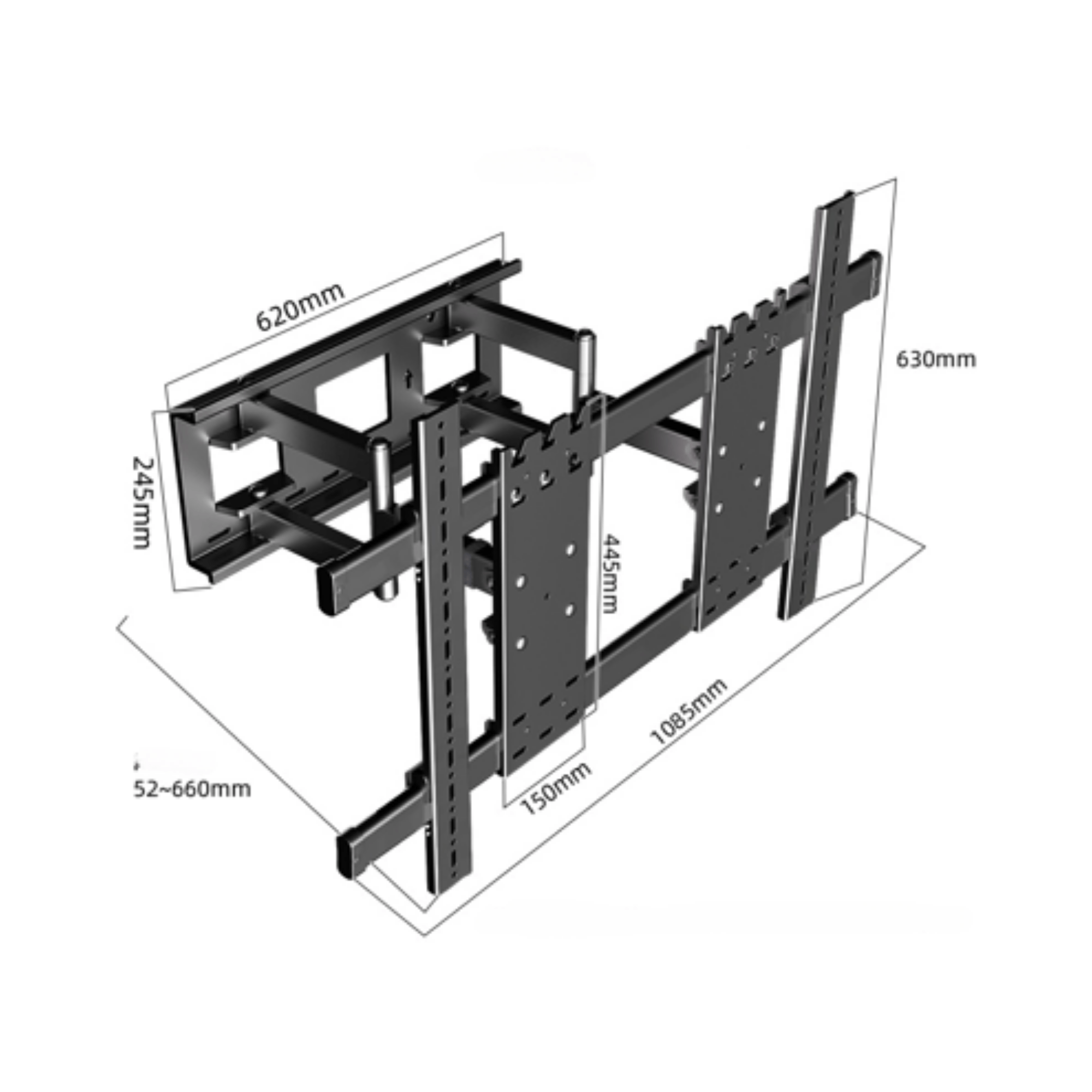 A-PEQ DY1000 Schwenk- und Neige-Wandhalterung 75 bis 120 Zoll