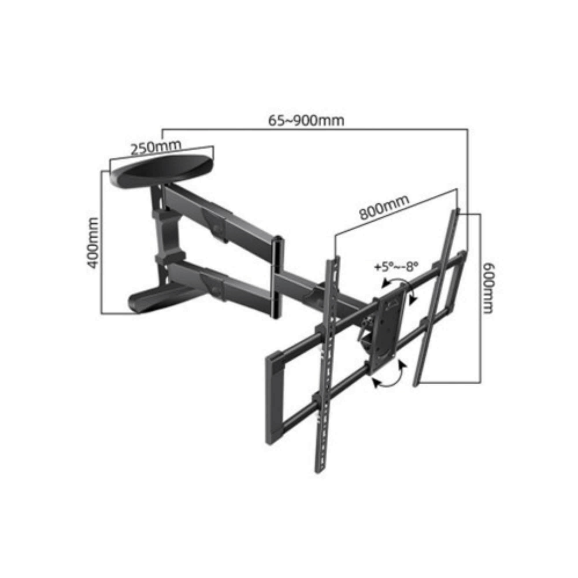 A-PEQ DY8585 Dreh- & Neige Wandhalterung | 37-75 Zoll, 70 kg