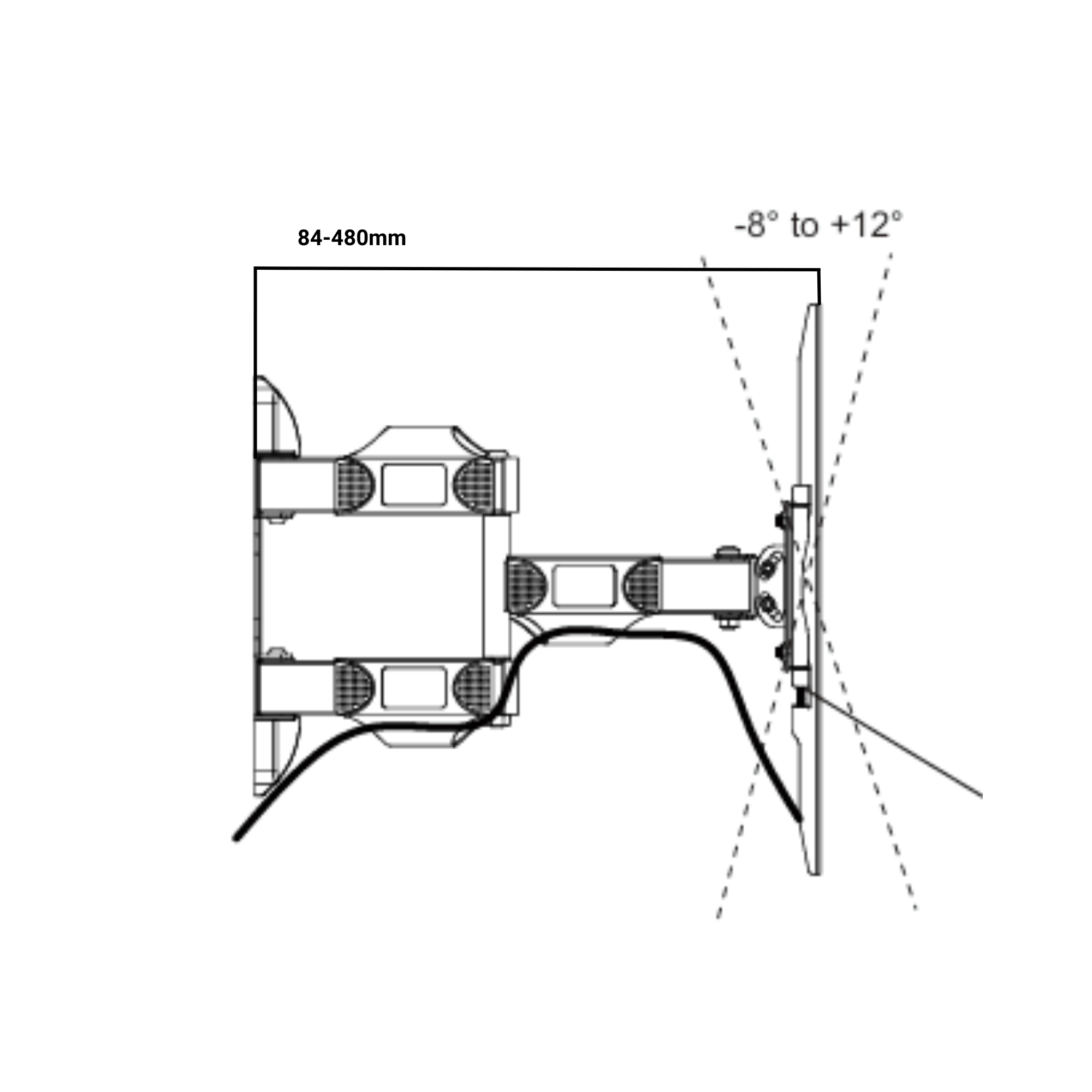 Bratek 64AT Wandhalterung | 37–85 Zoll, 60 kg, schwenkbar