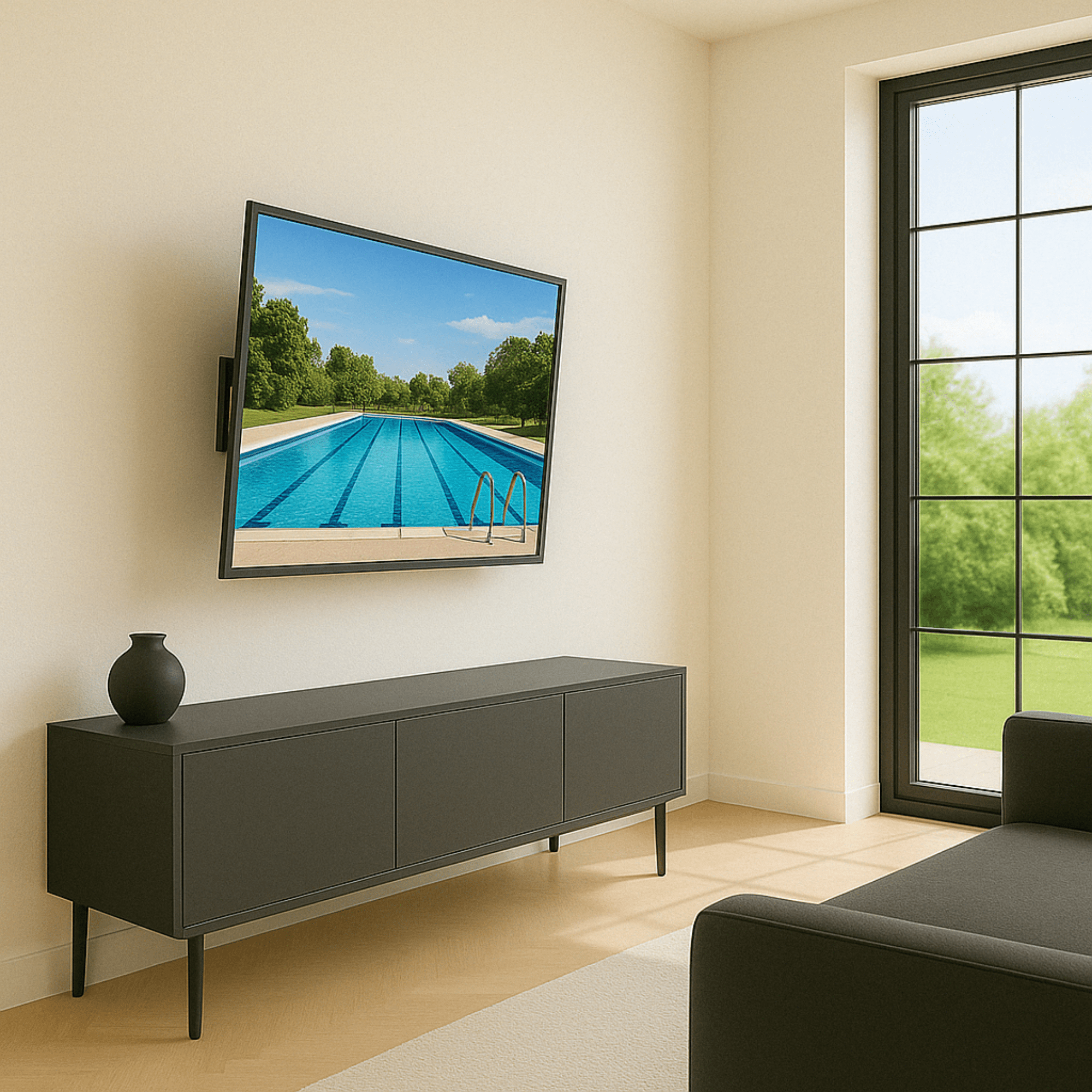 A-PEQ APM-42B Wandhalterung | bis 43 Zoll, 25 kg, 180° Drehung