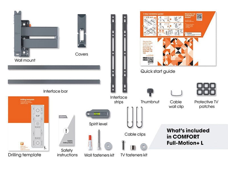 Vogel's TVM 3645 TV-Wandhalterung, drehbar, max. 77 Zoll Fernseher, schwarz